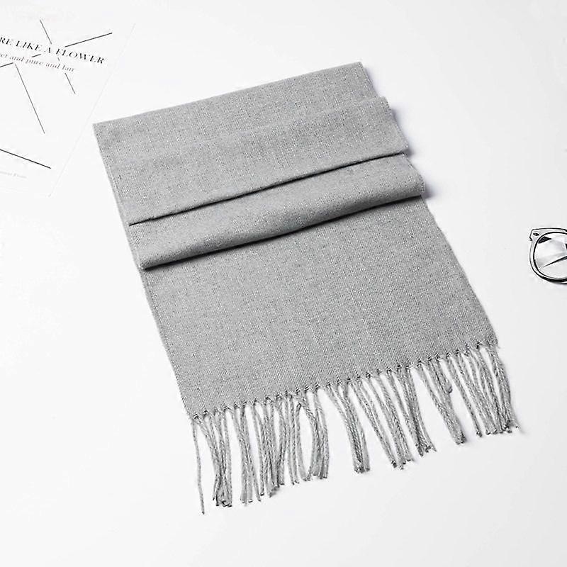 Super soft classic literary plaid imitation cashmere feel winter scarf thickened and warm all-match (sesame ash) | Fruugo SG