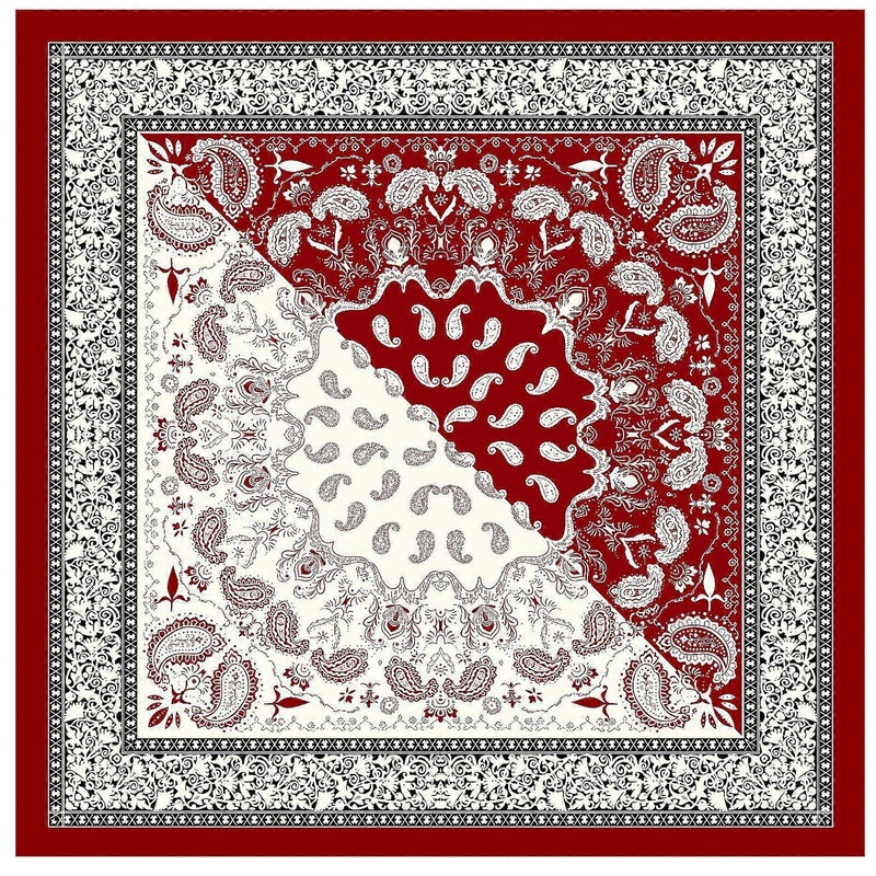 Trendy Color Block Bohemian Scarf Large Neck Scarves Square Neckerchief for Women Seeking Unique Style Statement  Burgundy | Fruugo SG