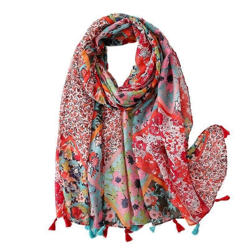 Women’s Boho Scarf Lightweight Floral Print Scarf Fall/Winter Fashion Fringe Scarf Shawl,Birthday Gift,Christmas Gift-SL2003-007 | Fruugo SG