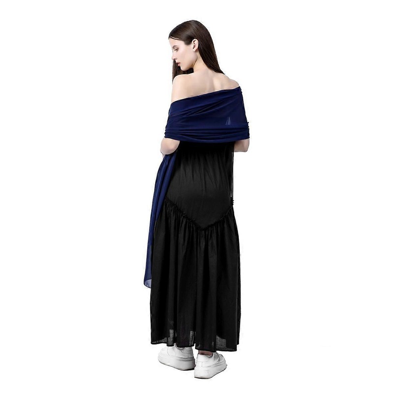 Women’s Chfiffon Shawl For Weddings Bridal Bridesmaids Proms & Parties With Silk Scarf-Navy Blue | Fruugo SG