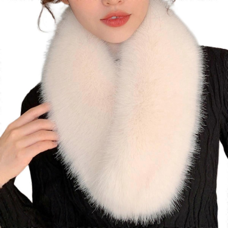 Women’s Faux Fur Collar Scarf Wrap Cold Winter WarmerWhite | Fruugo SG