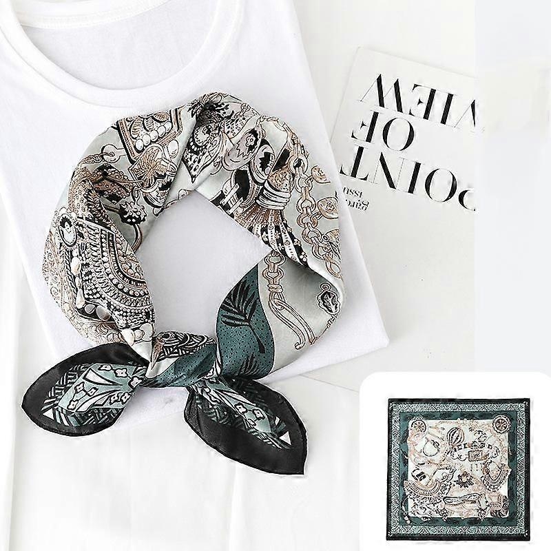 Women’s Silk Touch Scarf Medium Square Satin Bandana, Green | Fruugo SG