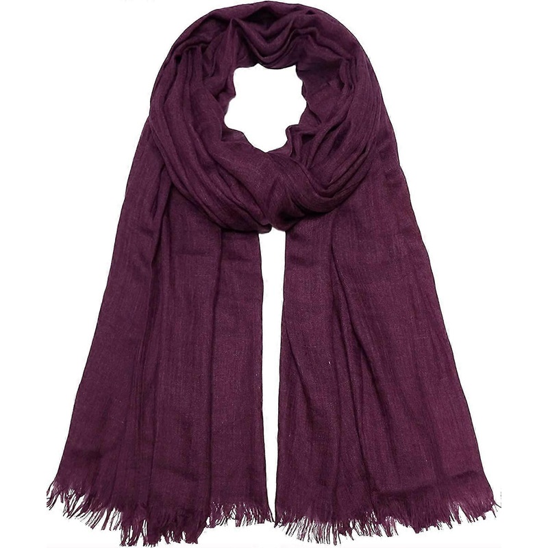 Women Summer Scarfs Lightweight Large Long Gauze Shawl Linen Beach Wrap Plain 7543-Purple | Fruugo SG
