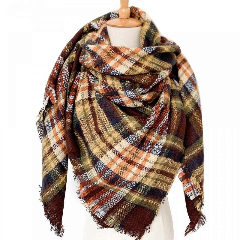 Women Tartan Scarf – Winter Long Scarves Plaid Warm Wraps Wool British Style For Ladies Spinning Tassel Shawl Long Stole,02 | Fruugo SG