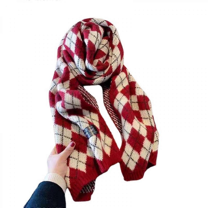Womens Blanket Scarf Buffalo Plaid Long Warp Shawls Fashion Tartan Knit Winter Warm Lattice Scarves | Fruugo SG