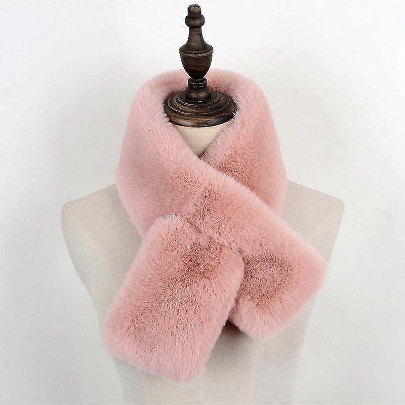 ZK-Women’s Winter Furry Fur Scarf 1pc (Light Pink) | Fruugo SG