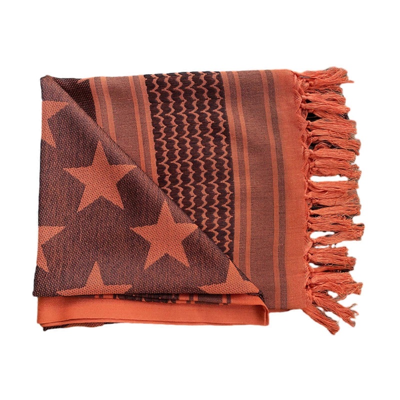 Arab Scarf Jacquard Pattern Adult Tactically Shemagh Scarf Middle Eastern Style Keffiyeh Anti Uv Dustproof Arab Scarf  Tangerine | Fruugo SG