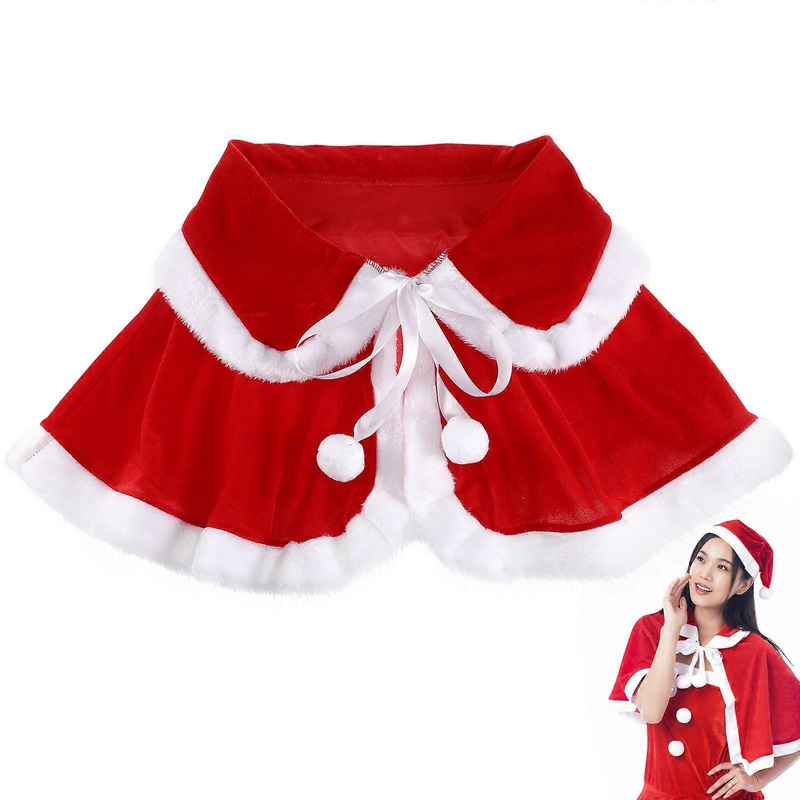 Capes Women Christmas Party Costume Red Polyester Warm Stylish Wear 1Set | Fruugo SG