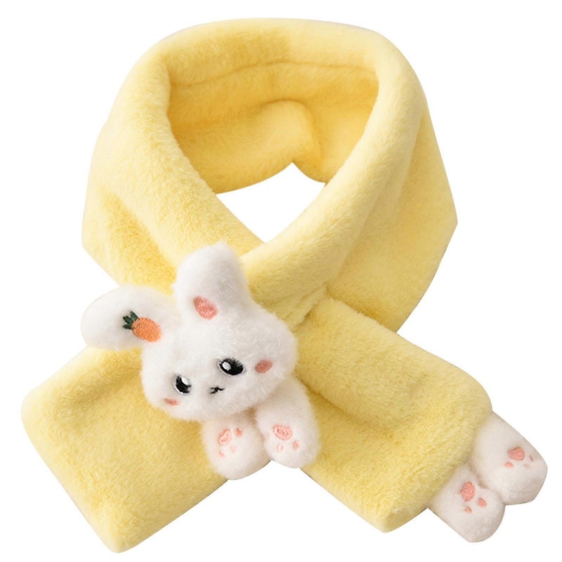 Cartoon Bunny Shape All-match Scarf Furry Toddler Scarf Winter Warm Thick Casual Color Matching Plush Soft Scarves  Yellow | Fruugo SG
