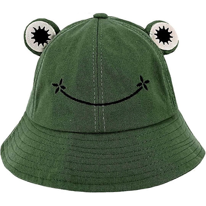 Frog Hat Adults Cotton Bucket Hat Frog Cap Fisherman Beach Festival Sun Hat Dress up Party Frog Hat Army Green – | Fruugo SG