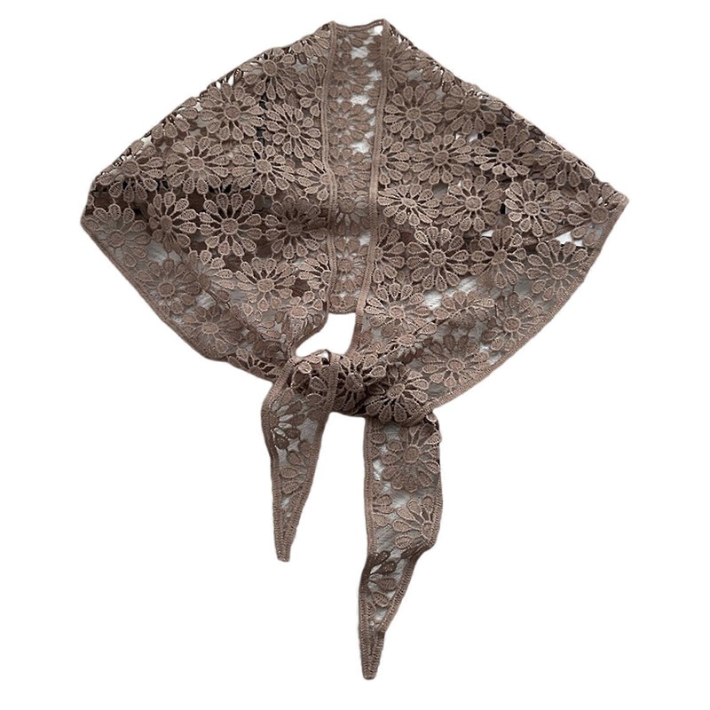 Hollowout Flower Head Scarf Elegant Hair Bandana Multiuse Neck Wrap Hair Decoration For Women Vacation And Daily Wear  khaki | Fruugo SG