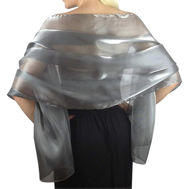 Iridescent Wrap Stole Shawl For Weddings Bridal Bridesmaids Proms & Parties,Gray | Fruugo SG