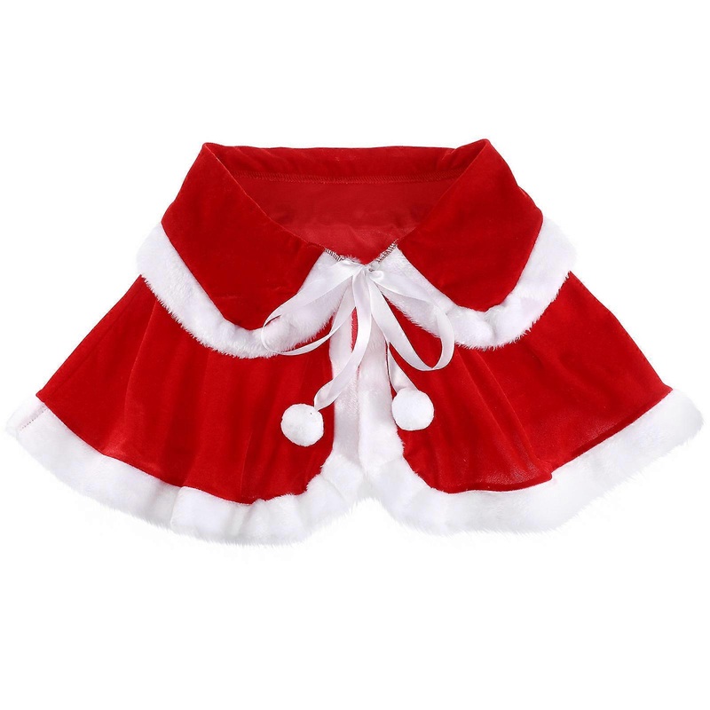 Ladies Poncho Cape Christmas Warm Cosplay Costume Red Free Size Winter Outfit 1Set | Fruugo SG