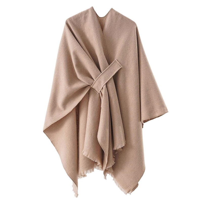 Open Front Shawl Poncho Wrap for Women Oversized Winter Sweater Supplies Classical Open Front Poncho Shawl Wrap  Khaki | Fruugo SG