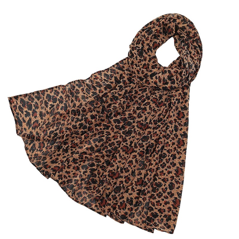 Soft Leopard Print Scarf Wrinkle Resistant Polyester Shawl Stylish Neck Wrap Headscarf for Women Trendy Accessory Multicolor | Fruugo SG