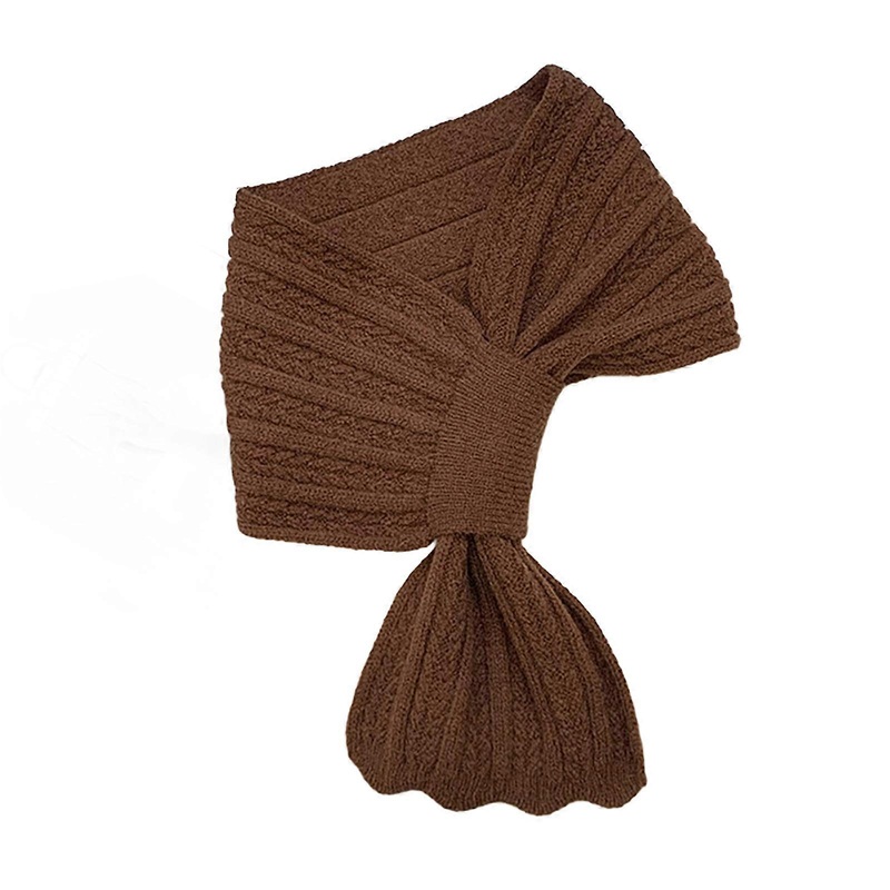 Unisex Winter Knitted Scarf Soft Warm Ribbed Neck Warmer Solid Color Neckerchief for Men and Women  Coffee | Fruugo SG