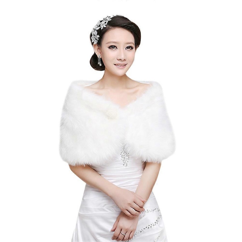 Wedding Cape Shawl Plush Tippet Dress Shawl Beige 100x28cm Crescent Shape for Prom Parties | Fruugo SG
