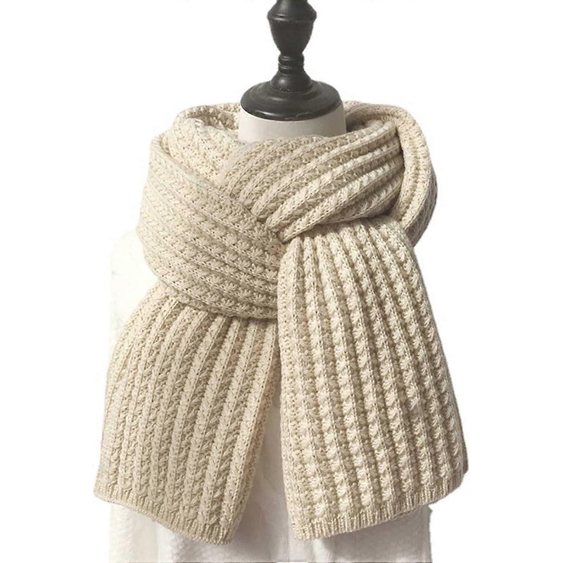Winter Chunky Knit Scarfs for Ladies Thick Cable Shawls Wrap Winter Warm Soft  Long Solid Color Pashminas (Beige) Beige – | Fruugo SG