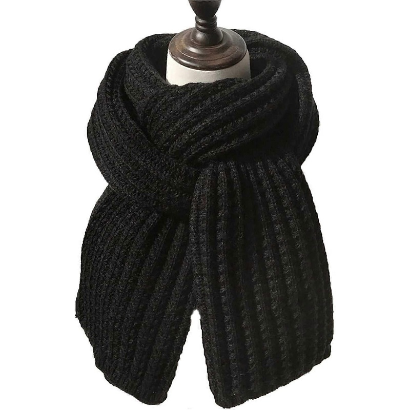 Winter Chunky Knit Scarfs for Ladies Thick Cable Shawls Wrap Winter Warm Soft  Long Solid Color Pashminas (Black) Black – | Fruugo SG