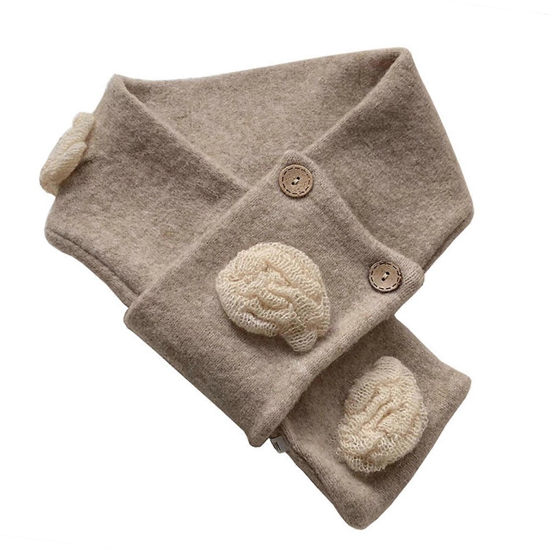 Winter Warm Crossed Scarf Shawl for Adult Knitted Camellia Flower Neck Scarf for Cold Weather Student Office Neck Warmer  light khaki | Fruugo SG