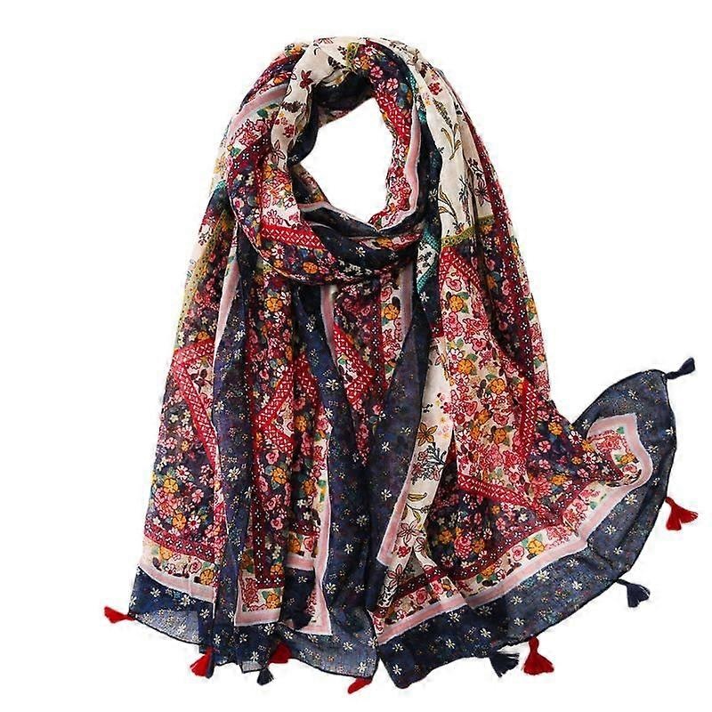 Women’s Boho Scarf Lightweight Floral Print Scarf Fall/Winter Fashion Fringe Scarf Shawl,Birthday Gift,Christmas Gift-SL1906-022 | Fruugo SG