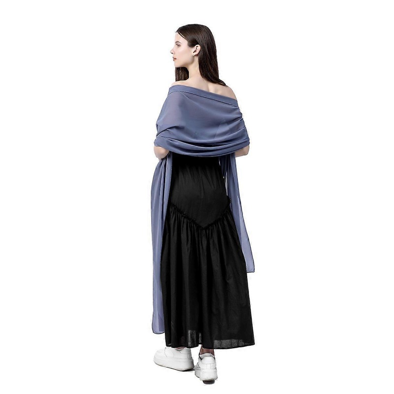 Women’s Chfiffon Shawl For Weddings Bridal Bridesmaids Proms & Parties With Silk Scarf-Gray 2 | Fruugo SG