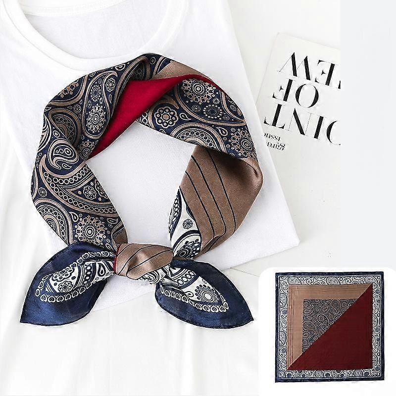 Women’s Silk Touch Scarf Medium Square Satin Bandana Gift For Girlfriend,Mother-Blue and Red | Fruugo SG