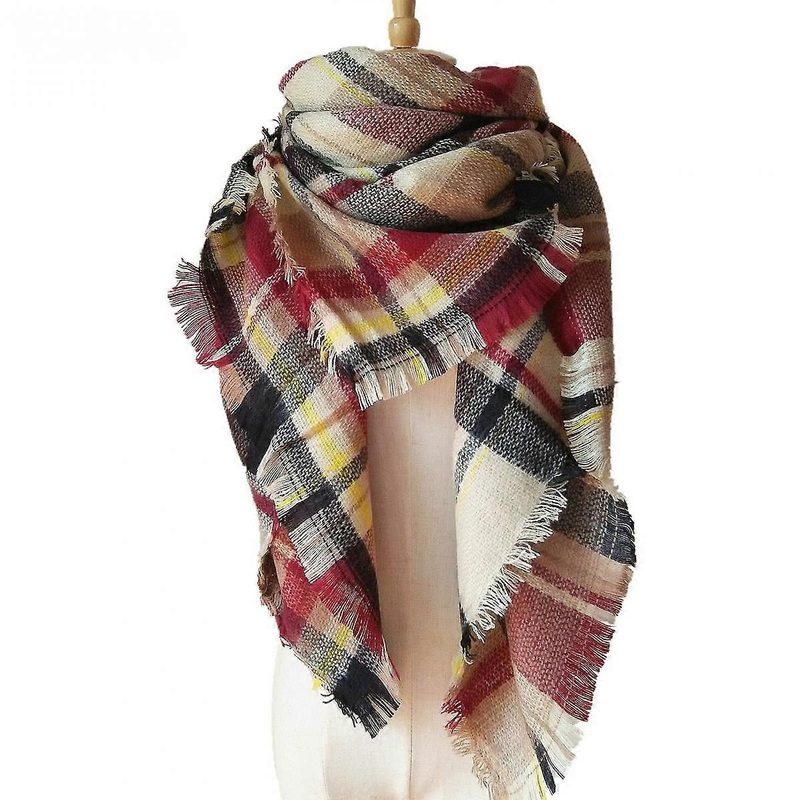 Women Tartan Scarf – Winter Long Scarves Plaid Warm Wraps Wool British Style For Ladies Spinning Tassel Shawl Long Stole,11 | Fruugo SG