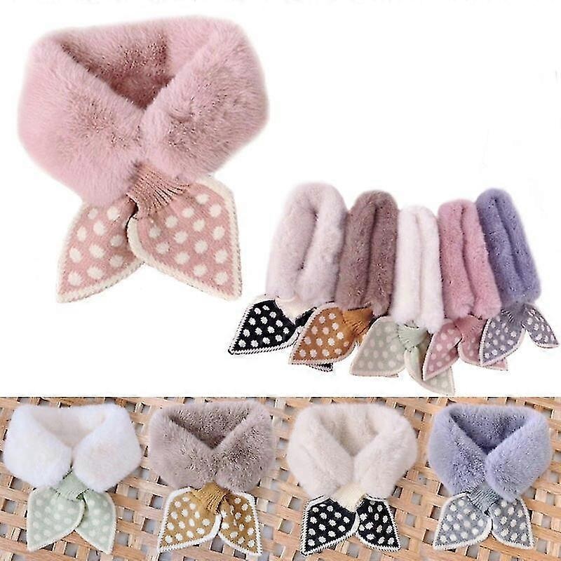 Children Scarf Soft Plush Baby Girl Scarf Winter Faux Fur Cute Dot Collar Children Neck Warmer Kids Scarves Outdoor Neckerchief | Fruugo SG
