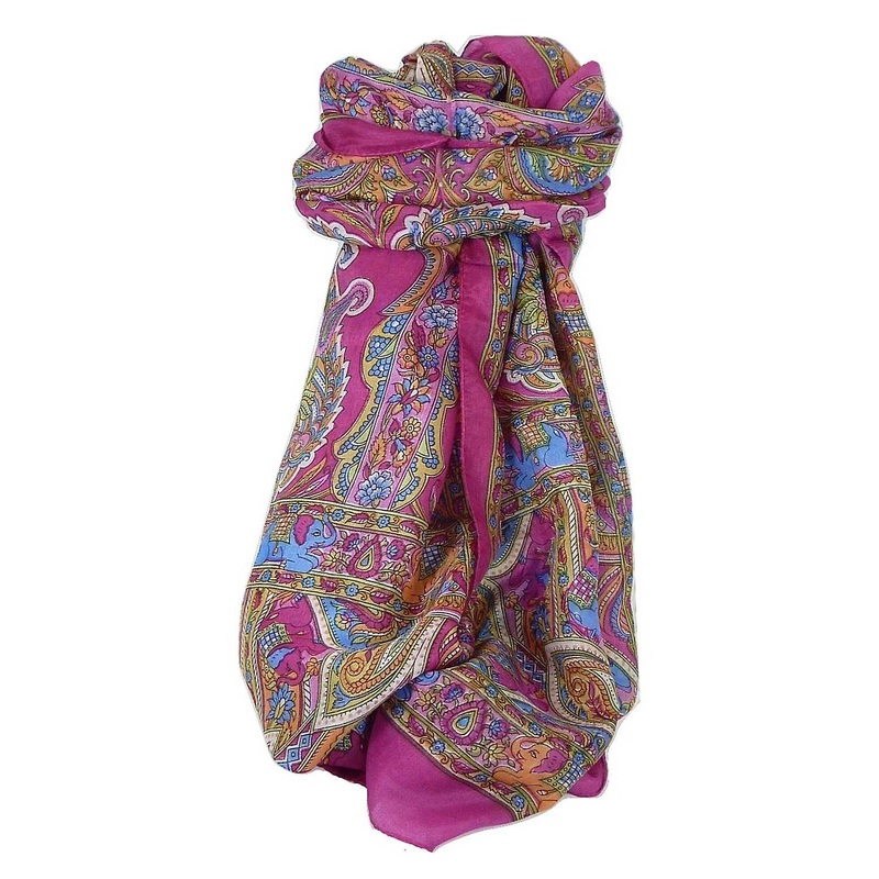 Classic Paisley Long Scarf Mulberry Silk Dara Carnation by Pashmina & Silk | Fruugo SG