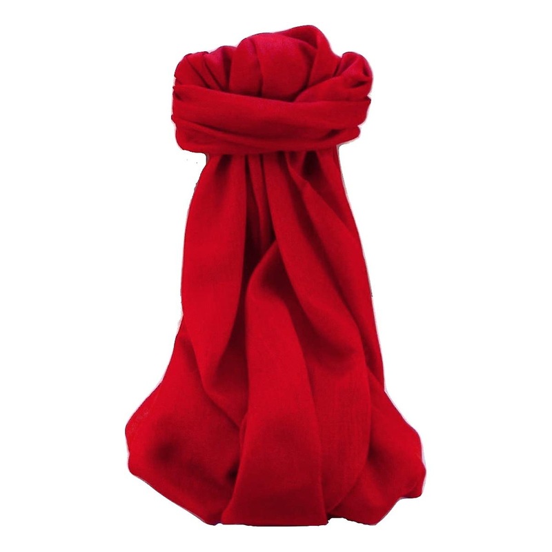 Fine Cashmere Scarf Karakoram Birds-Eye Weave Scarlet by Pashmina & Silk | Fruugo SG