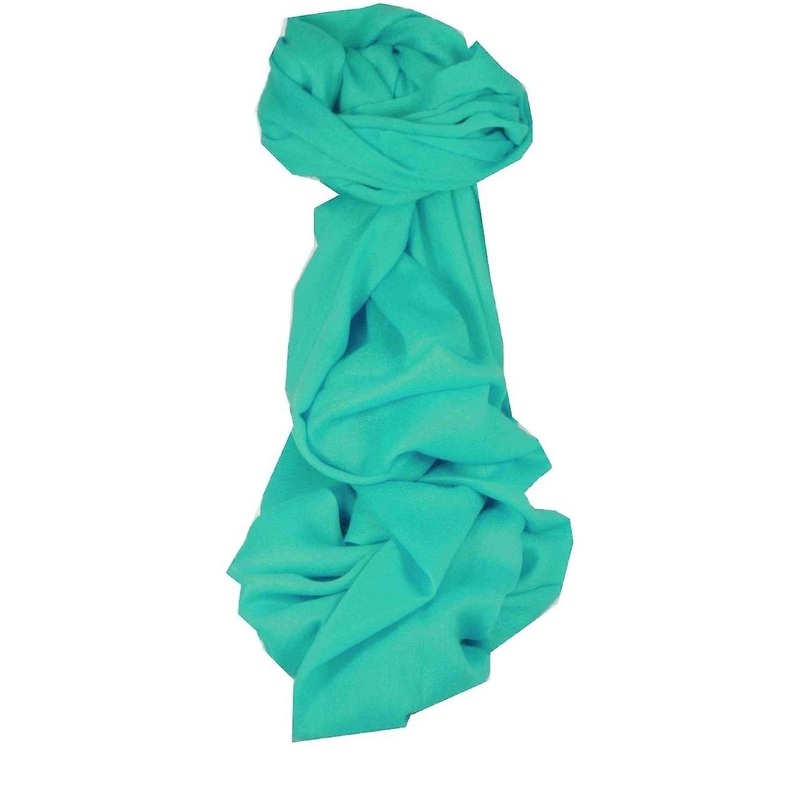 Fine Cashmere Stole Karakoram Birds-Eye Weave Aquamarine by Pashmina & Silk | Fruugo SG