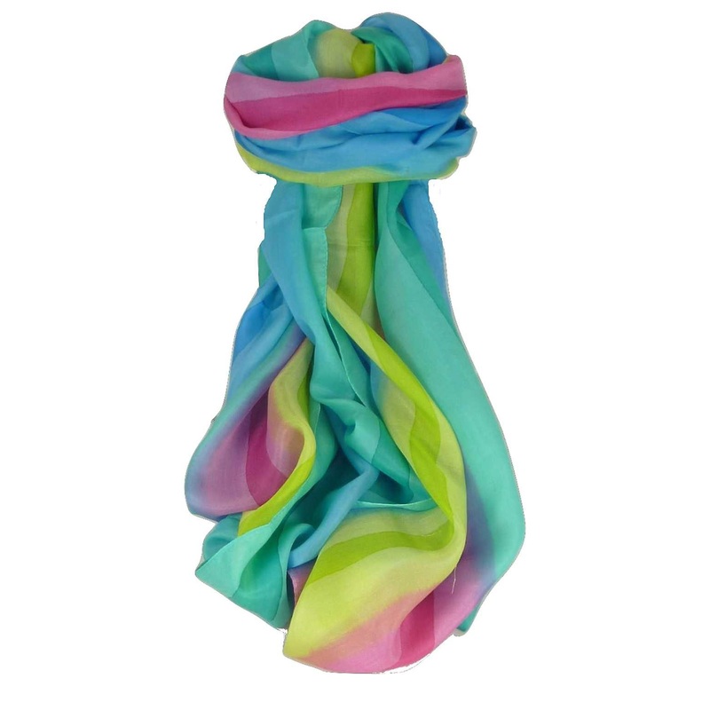 Mulberry Silk Classic Long Scarf Ratra Rainbow Palette by Pashmina & Silk | Fruugo SG