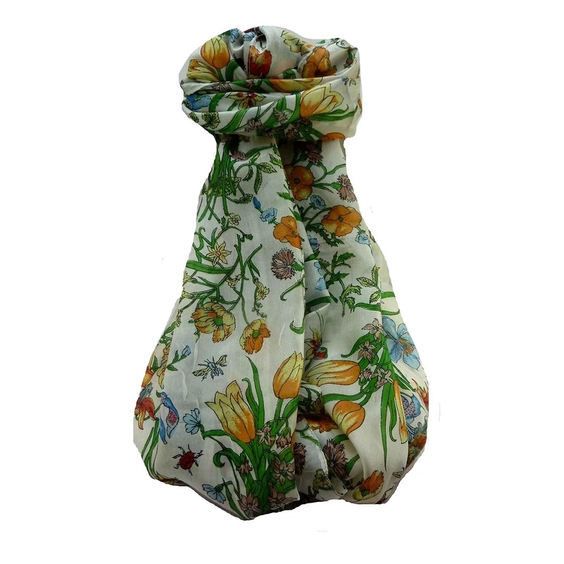 Mulberry Silk Contemporary Long Scarf Floral F244 by Pashmina & Silk | Fruugo SG