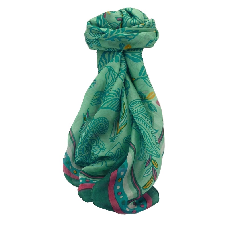 Mulberry Silk Contemporary Square Scarf Barak Blue by Pashmina & Silk | Fruugo SG