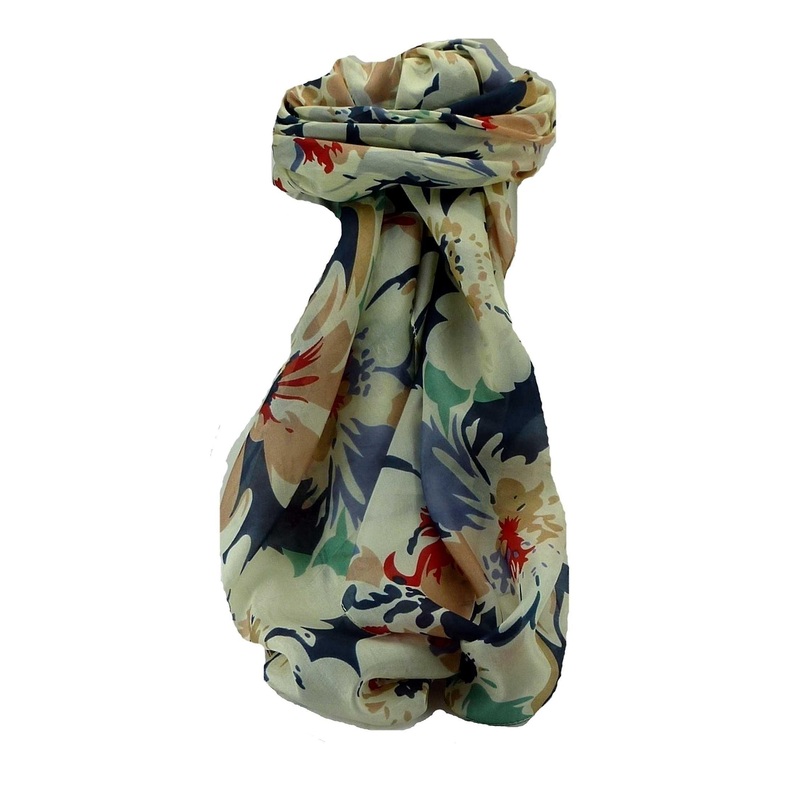 Mulberry Silk Contemporary Square Scarf Beas Blue by Pashmina & Silk | Fruugo SG
