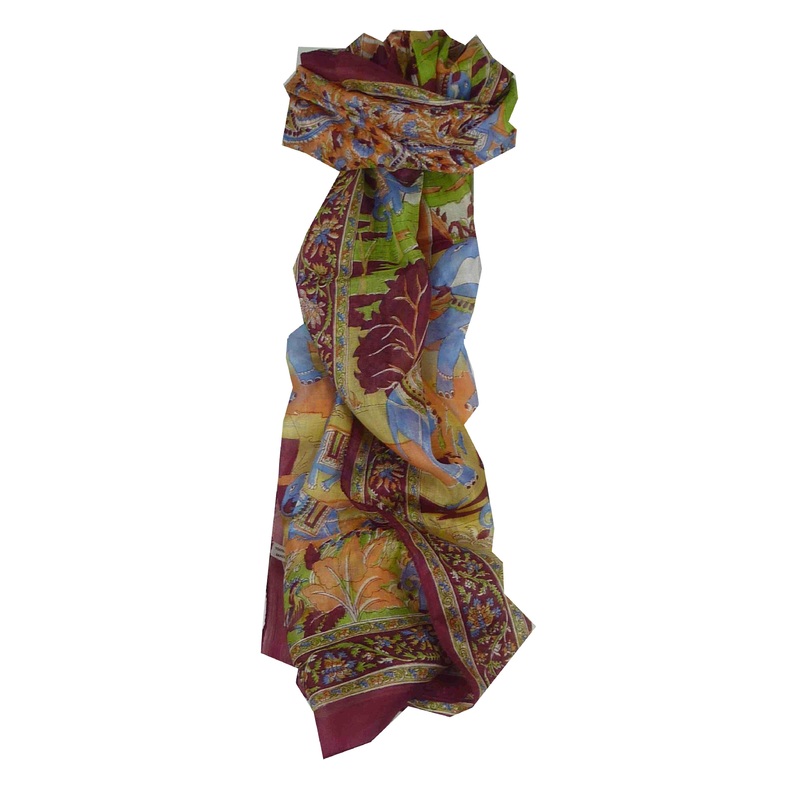 Mulberry Silk Traditional Long Scarf Bahan Red by Pashmina & Silk | Fruugo SG