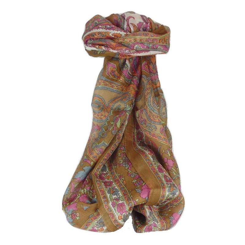 Mulberry Silk Traditional Long Scarf Dhar Caramel by Pashmina & Silk | Fruugo SG