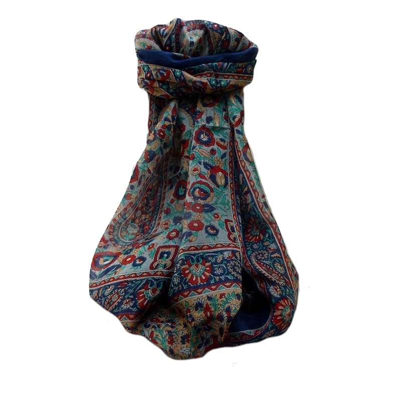 Mulberry Silk Traditional Long Scarf  Dil Navy by Pashmina & Silk | Fruugo SG