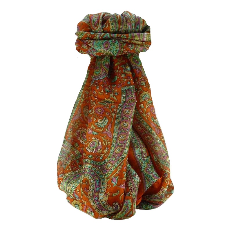 Mulberry Silk Traditional Long Scarf Kareng Terracotta by Pashmina & Silk | Fruugo SG