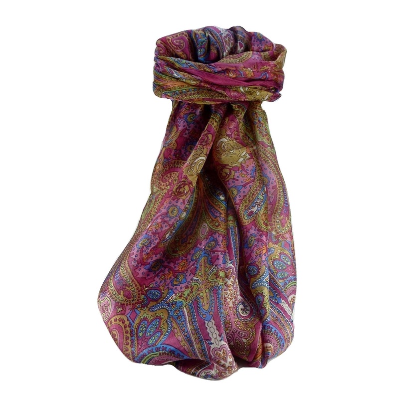 Mulberry Silk Traditional Long Scarf Worli Rose by Pashmina & Silk | Fruugo SG