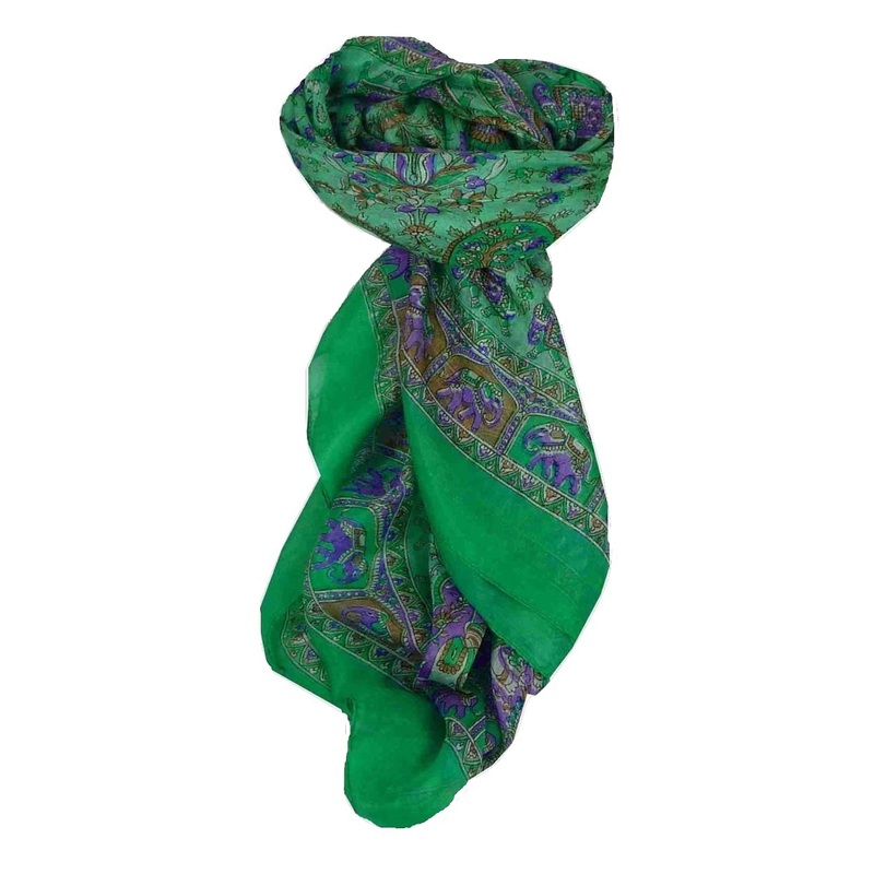 Mulberry Silk Traditional Square Scarf Donya Teal by Pashmina & Silk | Fruugo SG