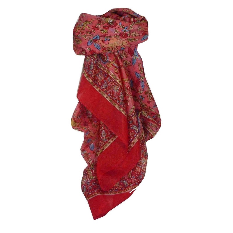 Mulberry Silk Traditional Square Scarf Goral Flame by Pashmina & Silk | Fruugo SG
