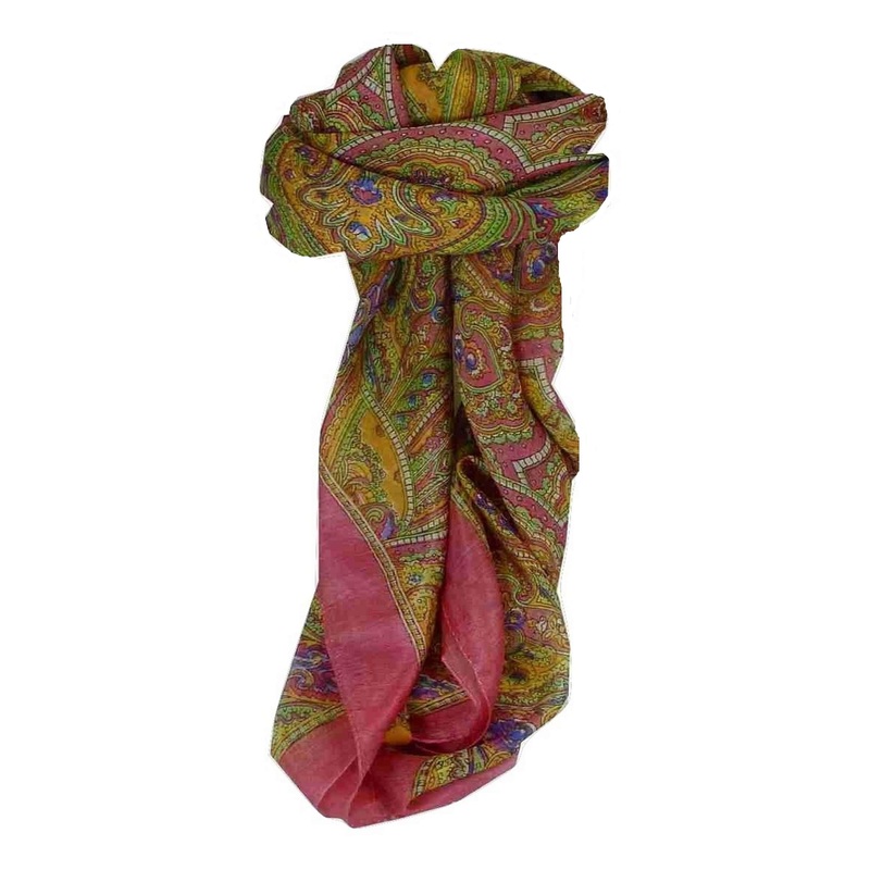 Mulberry Silk Traditional Square Scarf Shimla Pink by Pashmina & Silk | Fruugo SG