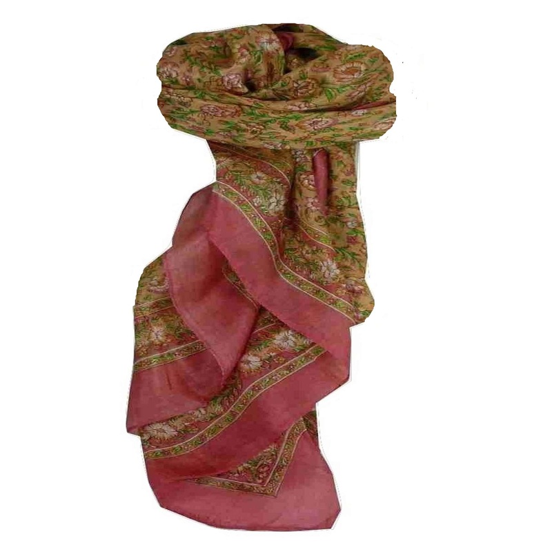 Mulberry Silk Traditional Square Scarf Veda Rose by Pashmina & Silk | Fruugo SG