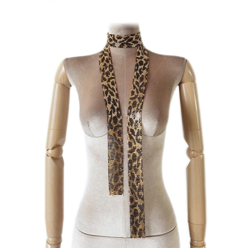 Popular Leopard Print Scarf Sparkling Sequins Neck Scarf Perfect For Music Festival And Night Event Outfit All Matching | Fruugo SG