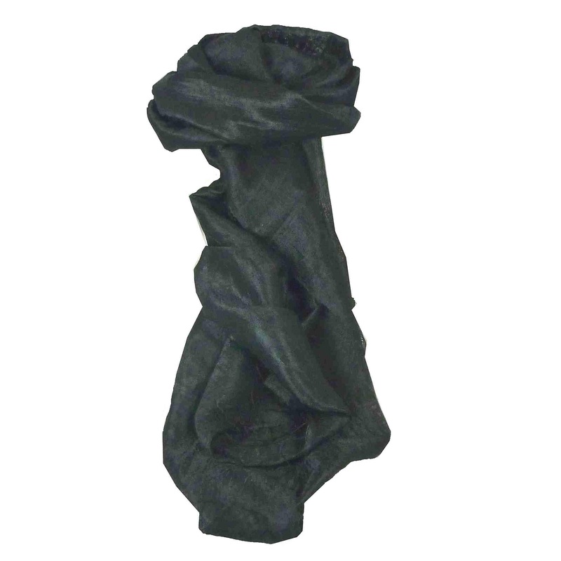 Pure Raw Silk Long Scarf Saigon Lua Van Weave Black by Pashmina & Silk | Fruugo SG