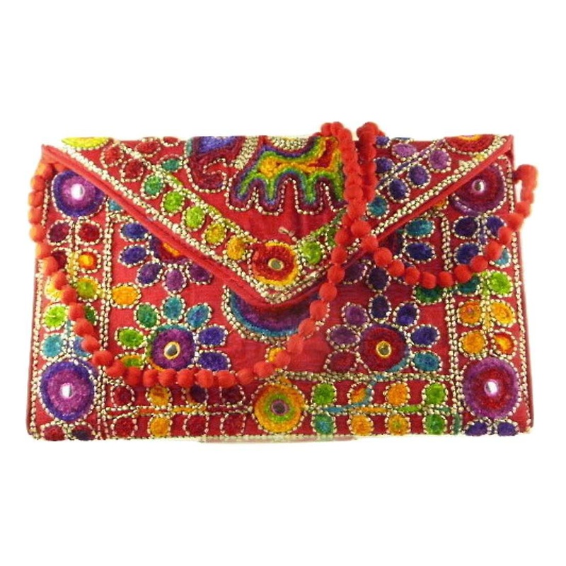 Silk Handbag Peacock Clutch Scarlet by Silk Sauvage at Pashmina & Silk | Fruugo SG