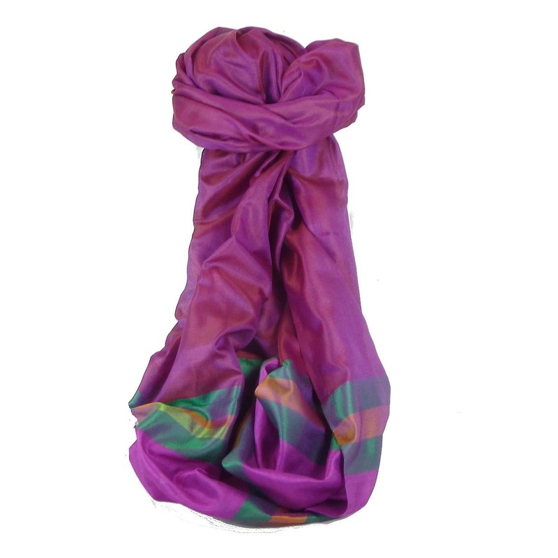 Varanasi Border Prime Silk Long Scarf Heritage Sandeep 312 by Pashmina & Silk | Fruugo SG