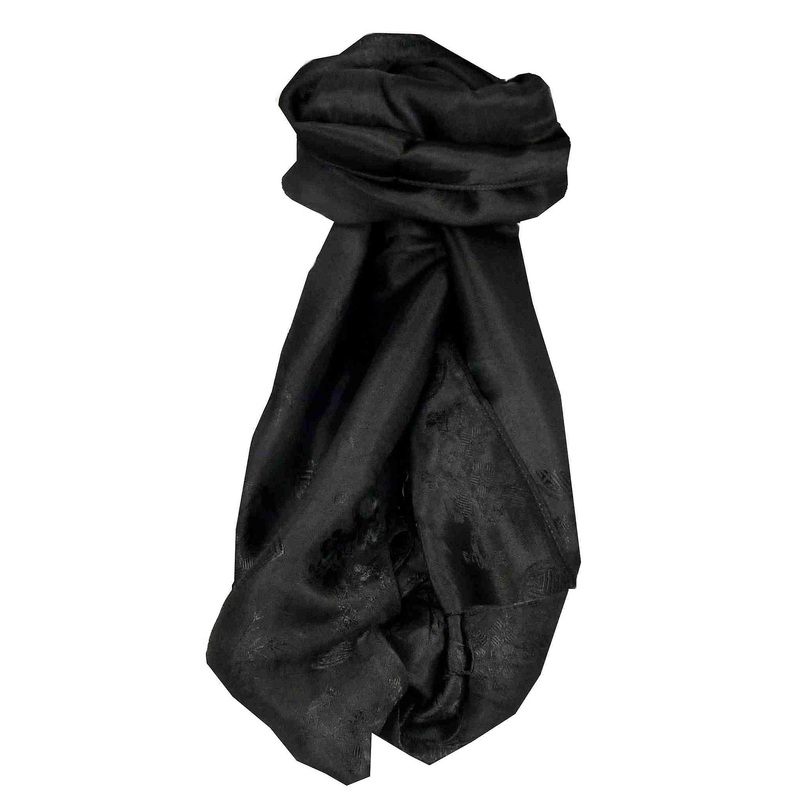 Vietnamese Silk Scarf Reversible Hoi-An Tro-Tram Black by Pashmina & Silk | Fruugo SG